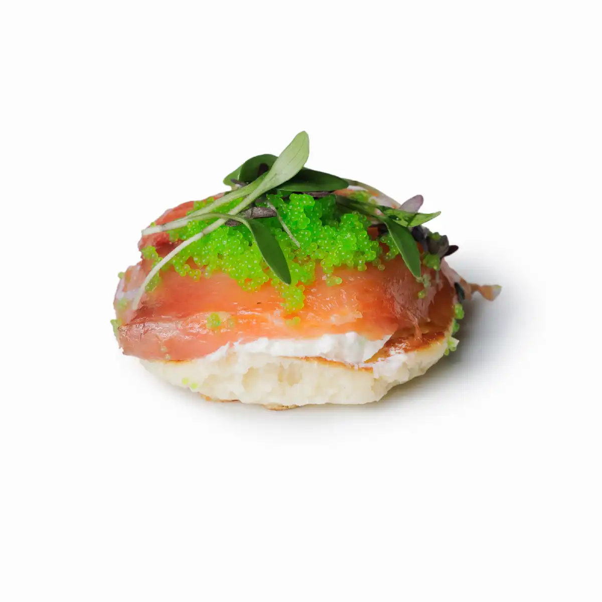 Blini með reyktum laxi