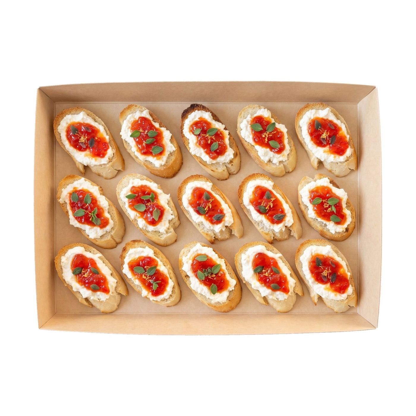 Bruschetta með ricotta og tómatsultu · 15 stk